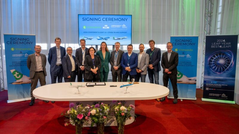 AFI KLM E&M, Transavia Netherlands and Transavia France have signed two new A320neo component support and engine support agreements for the CFM56-7B and LEAP-1A.