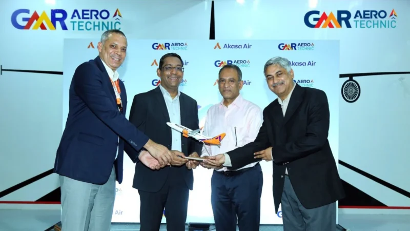 Airframe MRO firm GMR Aero Technic has signed a three-year agreement to provide base maintenance support for Akasa Air's Boeing 737 MAX fleet.