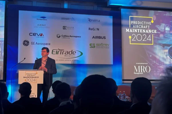 Javier Jimenez on stage at the Predictive Aircraft Maintenance (PAM) Conference 2024 in Dublin