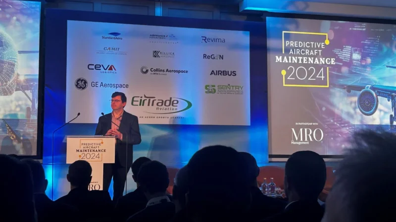 Javier Jimenez on stage at the Predictive Aircraft Maintenance (PAM) Conference 2024 in Dublin