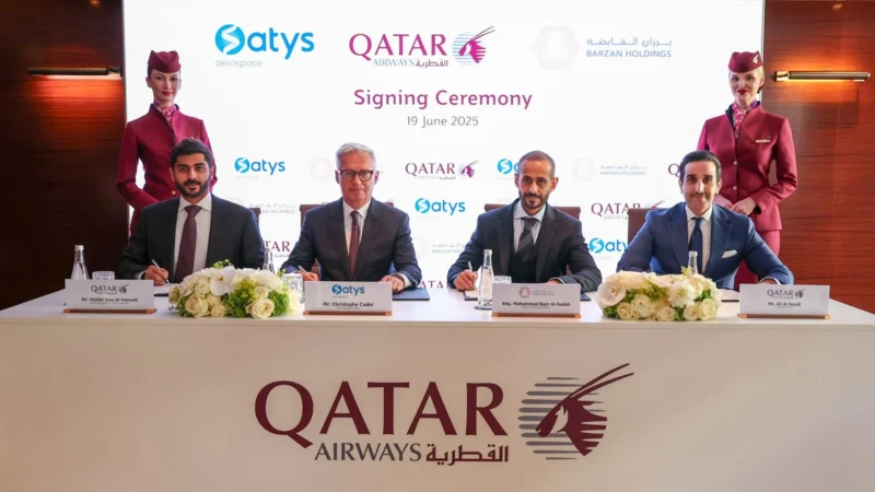 Qatar Airways has signed a strategic agreement with Barzan Holdings and Satys Aerospace to establish a cutting-edge widebody aircraft painting facility at Dukhan Air Base.