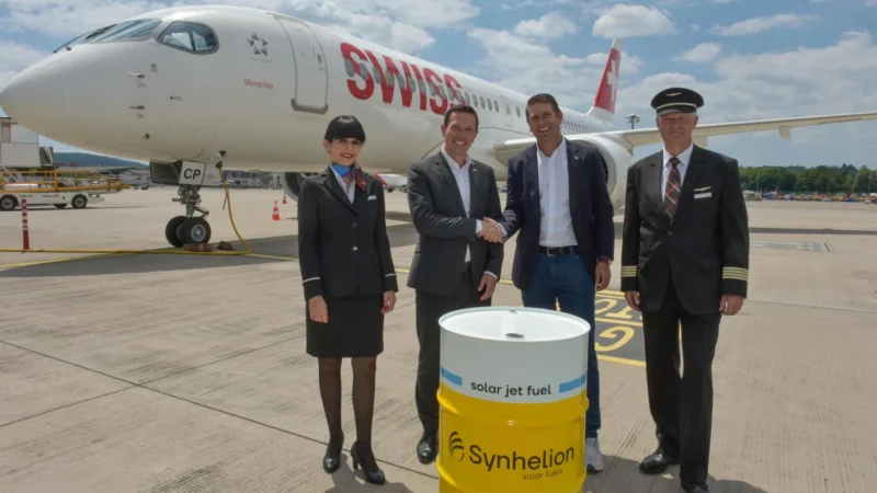 Swiss International Air Lines (SWISS) has become the first airline in the world to integrate the solar fuel manufactured by Swiss-based clean-tech pioneer Synhelion into its flight operations.